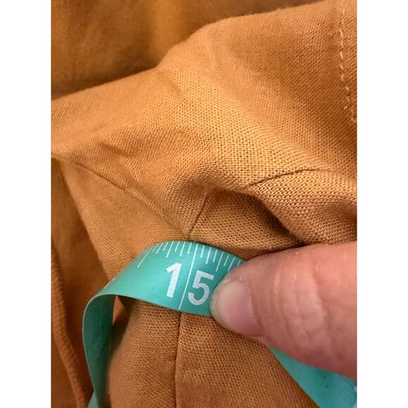 Torrid women’s shorts mustard yellow drawstring packets linen blend plus size - Picture 11 of 14